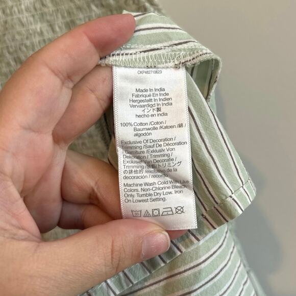 NWT Madewell The Melody Smocked Midi Poplin Dress Size Small Green - Picture 7 of 9